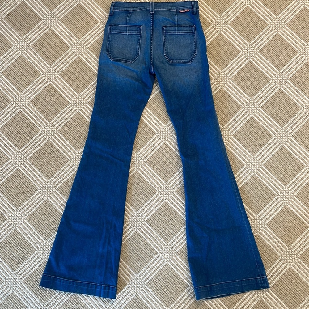 Hudson Jeans Women's Wide Leg Flare Jeans in Dark Blue - Picture 6 of 6